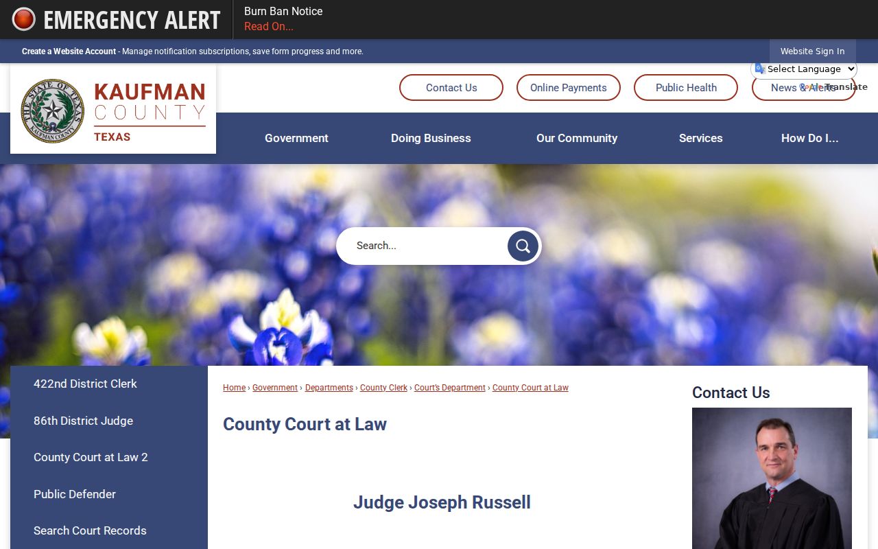 Kaufman County criminal docket County Court at Law