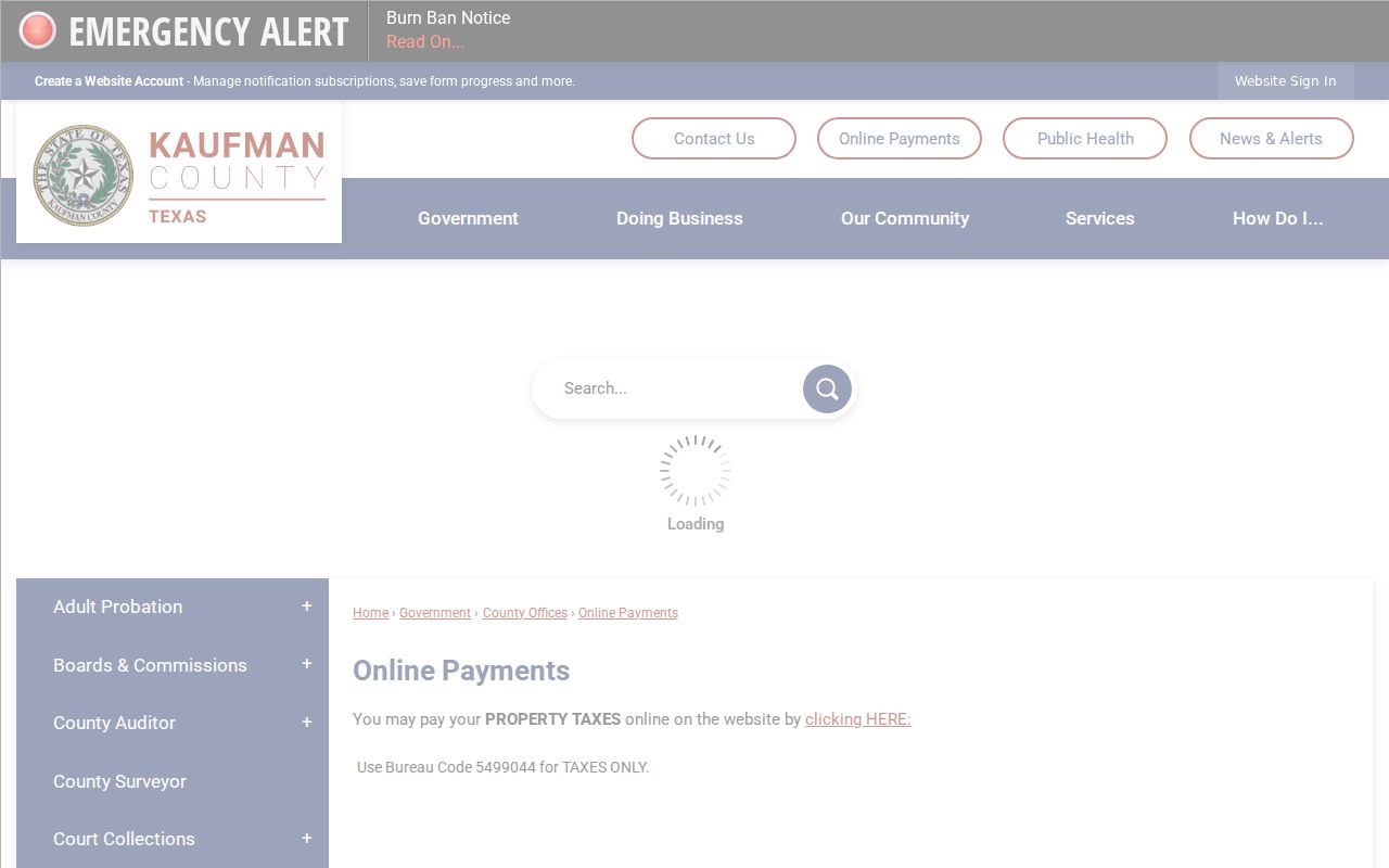 Kaufman County traffic ticket online payment routes