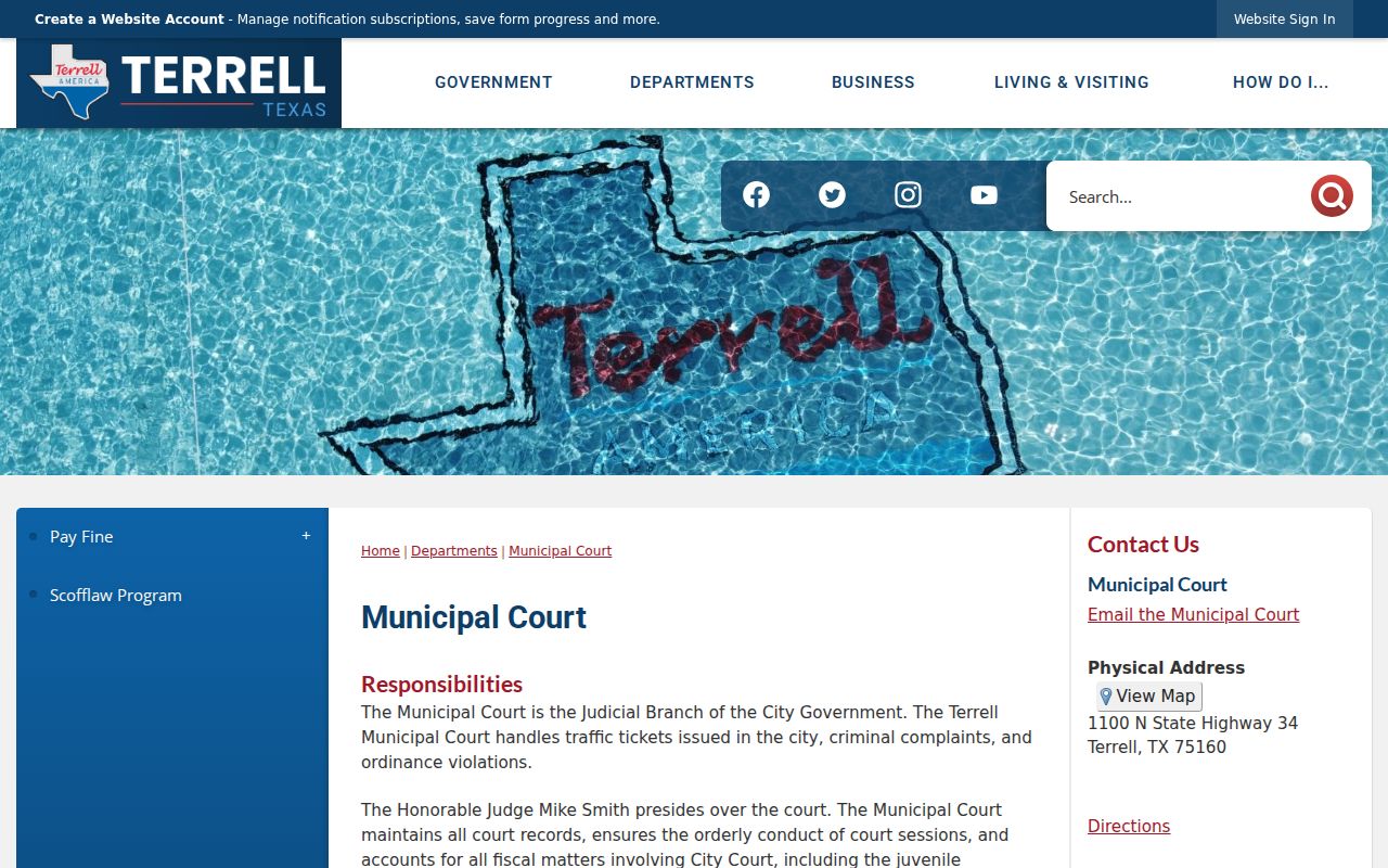 Official Terrell Municipal Court webpage