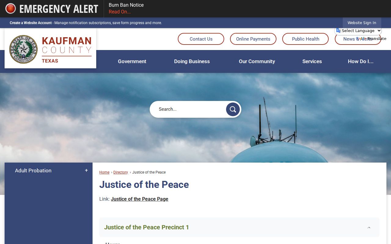 Kaufman County traffic court records directory